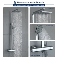 Duschsystem Mit Thermostat Regendusche Duschset Inkl. Duschkopf Handbrause Und Duschstange Duschsäule Für Dusche Duscharmatur 13 Duschsystem Mit Thermostat Regendusche Duschset Inkl. Duschkopf Handbrause Und Duschstange Duschsäule Für Dusche Duscharmatur -Vidailo Verkaufe cfa9752f17c78b515f6210e7cf80500e