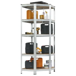 Juskys Eckregal Lageregal Corner Basic 180 X 70 X 40-70 Cm - 875 Kg - 5 Böden - Metall Verzinkt - Schwerlastregal Steckregal Kellerregal -Vidailo Verkaufe cfb39a9834ad5b30f0948b62281ba428