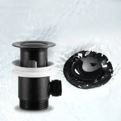 Cecipa Waschtischarmatur Mit Zugstange, Wasserhahn Bad Mit Ablaufgarnitur,Waschbecken Mischbatterie Schwarz 16 Cecipa Waschtischarmatur Mit Zugstange, Wasserhahn Bad Mit Ablaufgarnitur,Waschbecken Mischbatterie Schwarz -Vidailo Verkaufe cfcd8df43b1bacc0229babbe54079643 1