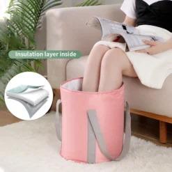 Rosa Faltbare Fußwanne 38cm X 31cm Fussbadewanne Wasser Spa Tragbare Badewannen Fusswaschbecken Wassereimer Für Outdoor-Reisen