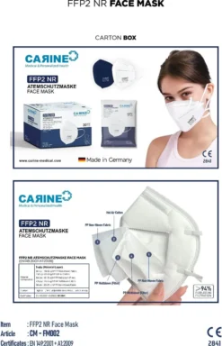 Carine Medizinische Masken CARINE FFP2 NR Masken 30 Stk -Vidailo Verkaufe d17b02812aa886f5913847d828e49e07