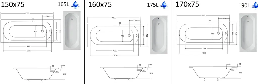 BADLAND Badewanne Rechteck Intrica SLIM 170x75 Rand 15mm Mit Ablaufgarnitur, Füßen Und Styroporverkleidung Mit Ablage 4cm GRATIS 8 BADLAND Badewanne Rechteck Intrica SLIM 170x75 Rand 15mm Mit Ablaufgarnitur, Füßen Und Styroporverkleidung Mit Ablage 4cm GRATIS – Bild 6