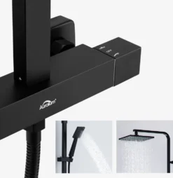 Duschsystem Mit 38 °C Thermostat Duscharmatur Regendusche Duschset Dusch Mit Handbrause, Schwarz 16 Duschsystem Mit 38 °C Thermostat Duscharmatur Regendusche Duschset Dusch Mit Handbrause, Schwarz -Vidailo Verkaufe d45d75c916b774ad14a8e6c8da0f3df0