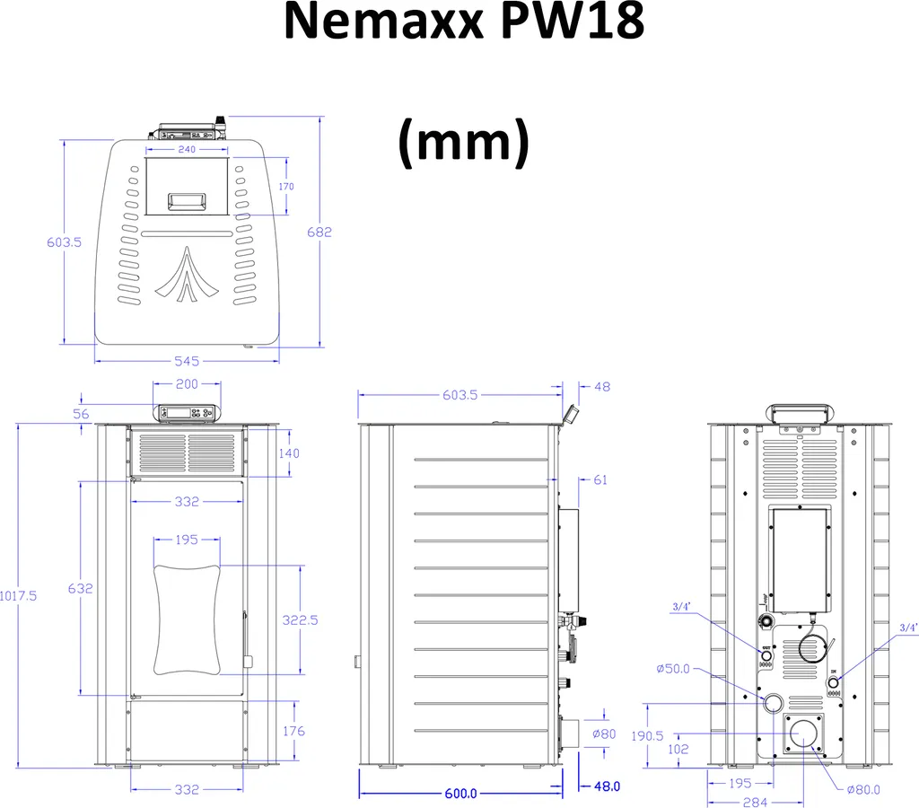 Nemaxx PW18-WT Pelletofen Wasserführend 18 KW Pelletkaminofen Pelletheizung - Stahl Weiß - Für Bis Zu 300m³ - 90,8% Wirkungsgrad - A+ 12 Nemaxx PW18-WT Pelletofen Wasserführend 18 KW Pelletkaminofen Pelletheizung - Stahl Weiß - Für Bis Zu 300m³ - 90,8% Wirkungsgrad - A+ – Bild 10
