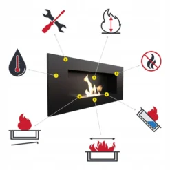 Wandkamin Bioethanol GOLF Mit Verglasung Set -Vidailo Verkaufe d560d2218820ec310af7416fbd1a40dc 1