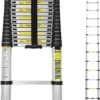 Wolketon 4.4M Teleskopleiter Aluminium Mehrzweckleiter Fingerklemmschutz Auszeihleiter Klappbar Aluminiumleiter Antirutsch Bis 150 KG
