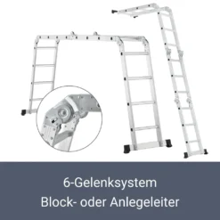 Juskys Aluminium Multifunktionsleiter 4x4 Stufen - 4,7 M Länge Klappbar – Leiter 4-teilig Bis 150 Kg - Gelenkleiter Klappleiter Stehleiter Aluleiter -Vidailo Verkaufe d5d1c5e48f5ba757f85a068242adcc7c