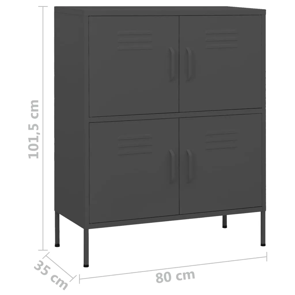 VidaXL Lagerschrank Anthrazit 80x35x101,5 Cm Stahl 10 VidaXL Lagerschrank Anthrazit 80x35x101,5 Cm Stahl – Bild 8