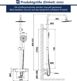 Schwarz Duschsystem Regendusche Mit Thermostat 40℃, Edelstahl Duscharmatur Set, Duschsäule Regendusche, Inkl. Verstellbar Duschstange Und Handbrause -Vidailo Verkaufe d6cc2ca0d7b82d06b9230b7024367da9