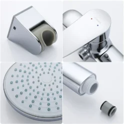 Duscharmatur Brausebatterie Mit Brauseschlauch, Handbrause Mit 3 Funktionen, Und Brausehalter | Einhebel-Brausemischer-Duschset, Chrom -Vidailo Verkaufe d70159a18051d2f199a0bd470a43f327