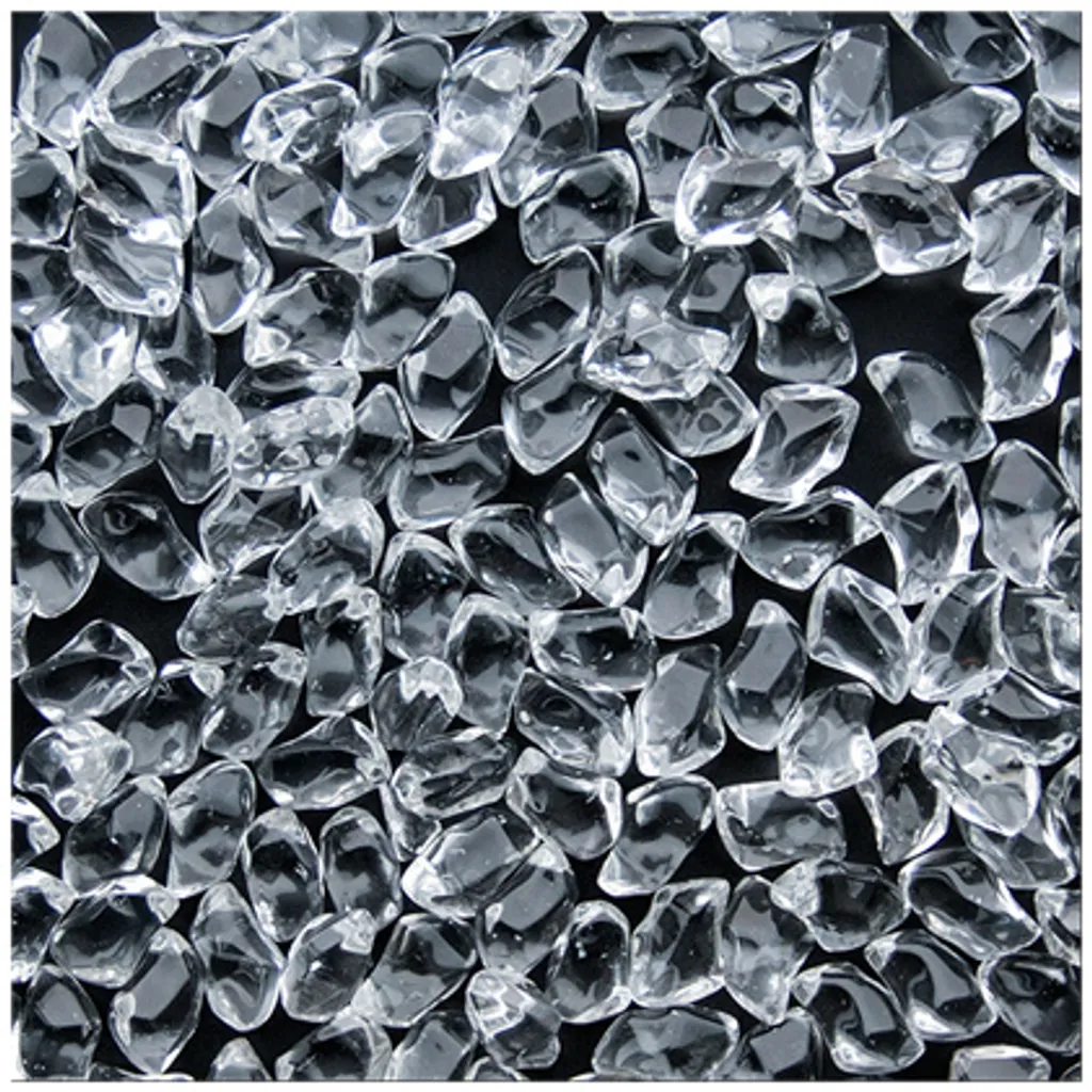 Dekorative Steine FEUERGLAS - Transparenter Kristall 3 Dekorative Steine FEUERGLAS - Transparenter Kristall