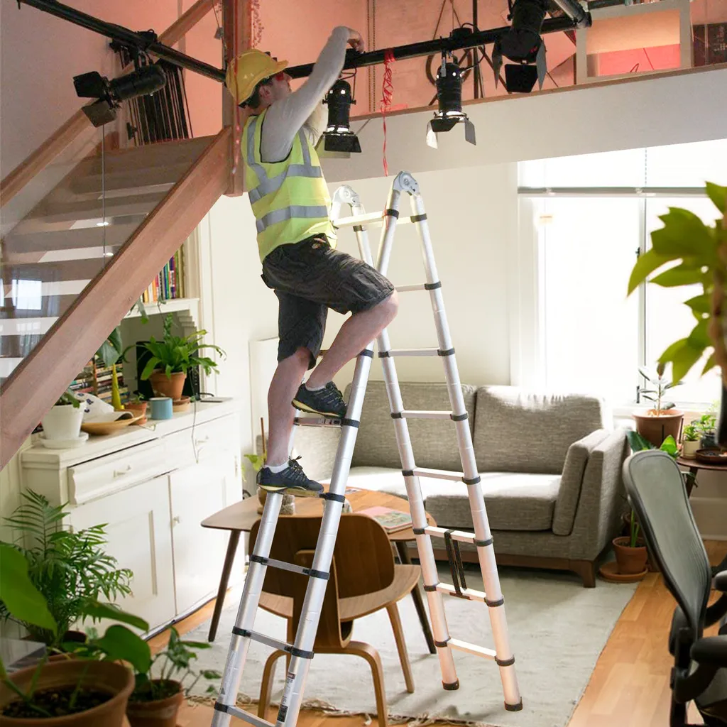 Lospitch Teleskopleiter Mehrzweckleitern Stehleiter Mehrzweckleiter Klappleiter 2.5+2.5m 5M Multifunktionsleiter Klappbar 8 Lospitch Teleskopleiter Mehrzweckleitern Stehleiter Mehrzweckleiter Klappleiter 2.5+2.5m 5M Multifunktionsleiter Klappbar – Bild 6