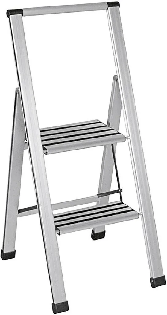 Wenko Alu-Design Klapptrittleiter 2-stufig Silber 16 Wenko Alu-Design Klapptrittleiter 2-stufig Silber – Bild 14