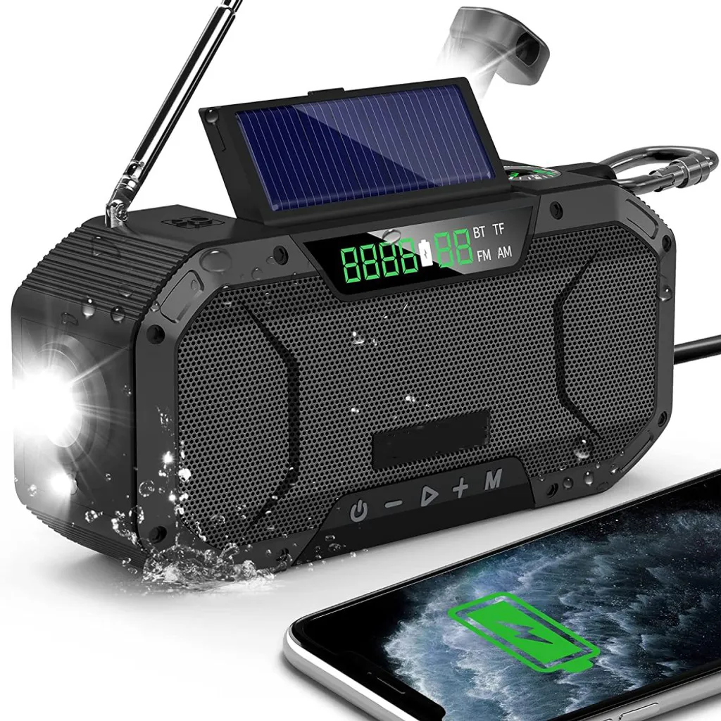 Kurbelradio Tragbares Solarradio Notfall-AM-FM-Radio Mit USB-Telefonladefunktion, LED-Taschenlampe Und 5000-mAh-Akku Für Outdoor-Camping,blau 5 Kurbelradio Tragbares Solarradio Notfall-AM-FM-Radio Mit USB-Telefonladefunktion, LED-Taschenlampe Und 5000-mAh-Akku Für Outdoor-Camping,blau – Bild 3