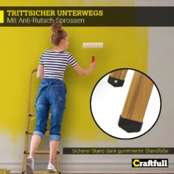 Craftfull Stehleiter CF-133A Klappleiter 2 Stufen, Gummierte Standfüße, Holzoptik, Alu Leiter Aluminiumleiter Aluleiter Mehrzweckleiter Multifunktionsleiter Haushaltsleiter Leiter -Vidailo Verkaufe db45085b600edd13147ca68a7e66cbf2