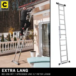 Aluminium Leitergerüst CF-103A - Multigerüst - Multifunktionsleiter - Gerüst - Stehleiter - Bockleiter - Leiter - (1.95 Meter 7 Sprossen) 15 Aluminium Leitergerüst CF-103A - Multigerüst - Multifunktionsleiter - Gerüst - Stehleiter - Bockleiter - Leiter - (1.95 Meter 7 Sprossen) -Vidailo Verkaufe db83a2f7da38747bd84b040ef5eb326d