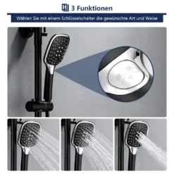 Duschsystem Mit LED Temperatur-Anzeige, Schwarz Duscharmatur Regendusche, Duschsäule Mit Regal, 3 Funktionen Duschset, Überkopfbrause, Edelstahl Verstellbarer Duschstange Für Badezimmer Dusche 17 Duschsystem Mit LED Temperatur-Anzeige, Schwarz Duscharmatur Regendusche, Duschsäule Mit Regal, 3 Funktionen Duschset, Überkopfbrause, Edelstahl Verstellbarer Duschstange Für Badezimmer Dusche -Vidailo Verkaufe dc1f05af75f4b5cf7a7196cbcf2b278a