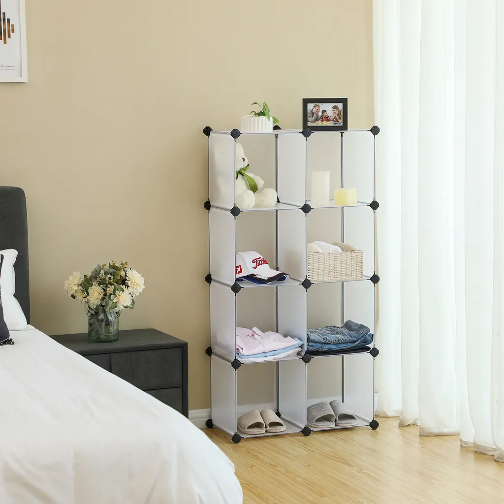 SONGMICS Regalsystem Mit 9 Fächern 93 X 123 X 31 Cm Cube Aufbewahrung Sideboard Aufbewahrungsbox Weiß LPC115S 6 SONGMICS Regalsystem Mit 9 Fächern 93 X 123 X 31 Cm Cube Aufbewahrung Sideboard Aufbewahrungsbox Weiß LPC115S – Bild 4