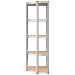 VidaXL Eckregal Mit 5 Böden Silbern Stahl & Holzwerkstoff -Vidailo Verkaufe dc84acd7eb5ff881b36781e1b2aec6a6