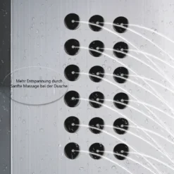 Puluomis Duschsystem Duschpaneel 5 Funktionen Duscharmatur Mit Kopfbrause Und 3 Stufen Handbrause, Regendusche Duschkopf Duschset Aus Edelstahl Mit Display , Silber Weiß -Vidailo Verkaufe dd693c6cb379c4f4132c8ffb20988edf