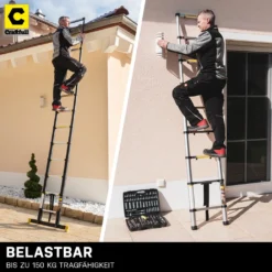 Craftfull Teleskopleiter CF-101B - Soft-Close-Funktion - Ausziehleiter Aus Aluminium (4.4 Meter) 14 Craftfull Teleskopleiter CF-101B - Soft-Close-Funktion - Ausziehleiter Aus Aluminium (4.4 Meter) -Vidailo Verkaufe def462bcf881877e150596f9d9c3bacb 1