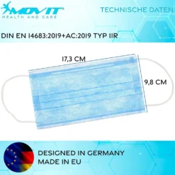 Medizinische Gesichtsmasken TYP IIR Einweg Mund Nasenschutz Maske 3-lagig 50x -Vidailo Verkaufe df6bf17151e02a4c5ddcfd8a5bd0ac73