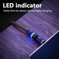 Magnetisches Ladekabel, Drehbares Magnetisches Ladekabel Mit LED, Kompatibel Mit USB-C-Typ-C-Micro-2-in-1-Ladekabel ,Black,2 Meter Noodle -Vidailo Verkaufe dfdee4aa5d421b73522db56a89deafc9