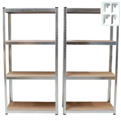 Schwerlastregal 160x80x40 Cm 2er Set Lagerregal Kellerregal Metallregal Garagenregal