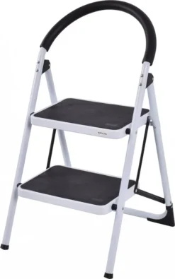 COSTWAY Trittleiter Klapptritt Stehleiter Haushaltsleiter Stufenleiter Stufenstehleiter 2 Stufen Klappbar Metall 150KG