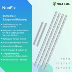 NuaSol Solarpanel Flachdach Halterung PV-Modul Aufständerung Balkonkraftwerk Bis 72 Cm Neigungswinkel Verstellbar 0-90° -Vidailo Verkaufe e1992ebda1466011818bb430e1cc4888