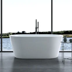 Doporro Freistehende Badewanne Vicenza520OA 150x79x59cm Ablaufgarnitur