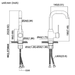 Auralum 360° Drehbar Armatur Für Küche Und Waschbeken, Badarmatur Einhebel-Waschtischmischer, Schwarz 12 Auralum 360° Drehbar Armatur Für Küche Und Waschbeken, Badarmatur Einhebel-Waschtischmischer, Schwarz -Vidailo Verkaufe e45960674832d65b894a9d92d1bbaa32