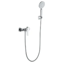 Duscharmatur Brausebatterie Mit Brauseschlauch, Handbrause Mit 3 Funktionen, Und Brausehalter | Einhebel-Brausemischer-Duschset, Chrom