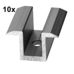 10x Photovoltaik ALU Mittelklemme Solarmodul Solarpaneele Bis 40mm Solar Klemme Silber
