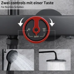 Duschsystem Mit Thermostat Schwarz 3 In 1 Duschset Mit Trennbar Badewannenarmatur Duscharmatur Aus Messing Duschset 3 Funktion Handbrause Überkopfbrause Duschstange Regendusche Für Bad 21 Duschsystem Mit Thermostat Schwarz 3 In 1 Duschset Mit Trennbar Badewannenarmatur Duscharmatur Aus Messing Duschset 3 Funktion Handbrause Überkopfbrause Duschstange Regendusche Für Bad -Vidailo Verkaufe e8b22614a3ddd2338406d04561521bc4