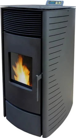 Nemaxx P12 Pelletofen Pelletkamin Pelletkaminofen 12 KW Kaminofen Heizofen Pellet Ofen Kamin Pelletheizung Heizung - Schwarz - WiFi-Ready