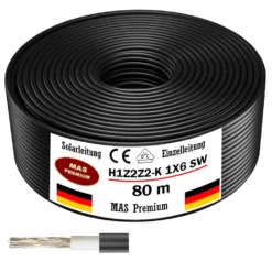 80m Solarleitung Solarkabel H1Z2Z2-K 6 Mm² Schwarz Photovoltaik Halogenfrei -Vidailo Verkaufe eac7bd923fc292438fe1edb00b440bbc