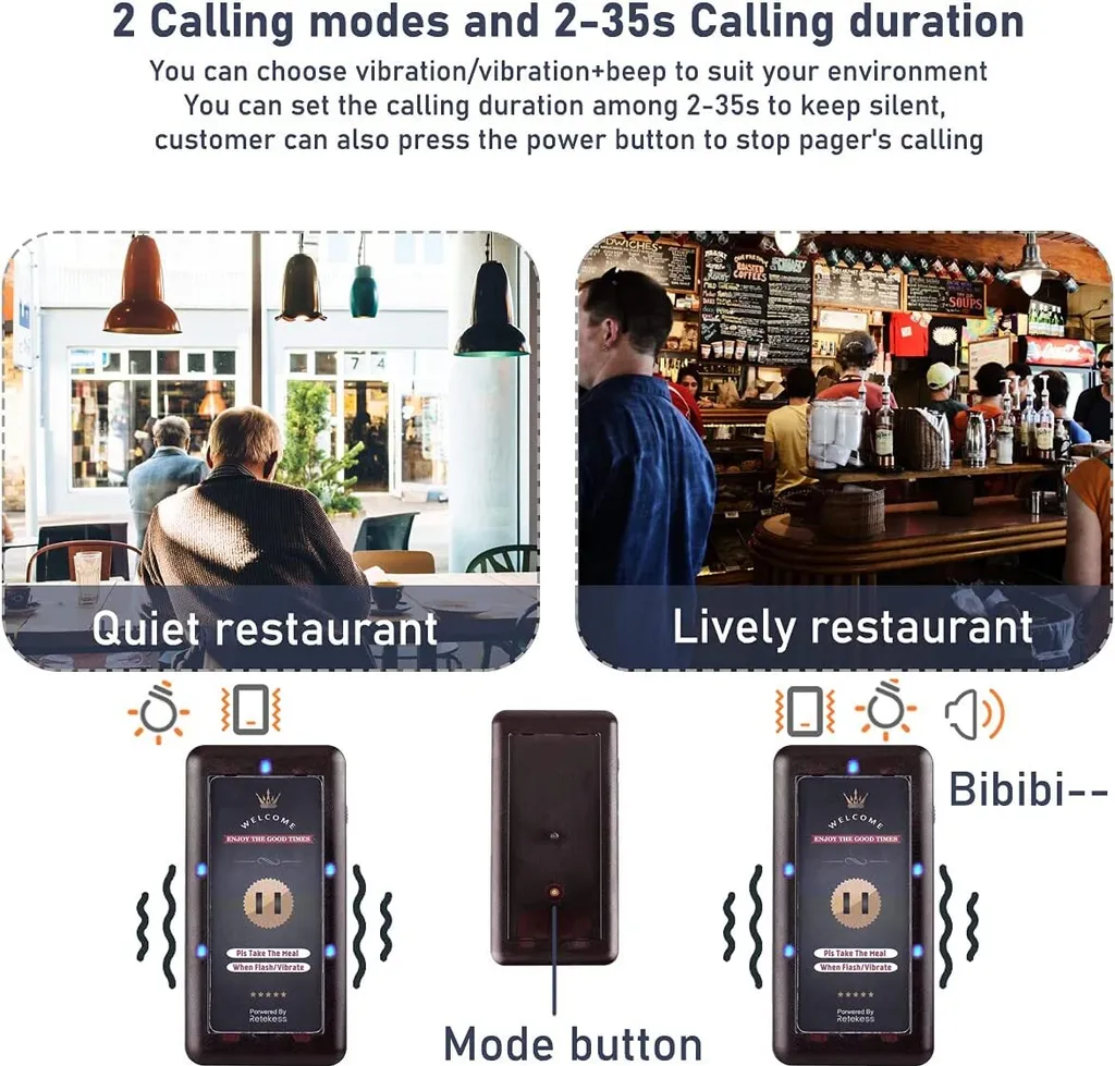 Retekess T115 Pager System, Kundenrufsystem, 99 Kanal Keypad Sender Mit 18 Wiederaufladbare Pager In Bars Privatklinik Restaurant Hotel 7 Retekess T115 Pager System, Kundenrufsystem, 99 Kanal Keypad Sender Mit 18 Wiederaufladbare Pager In Bars Privatklinik Restaurant Hotel – Bild 5