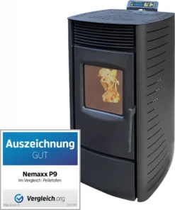 Nemaxx P9 Pelletofen Pelletkamin Pelletkaminofen 9 KW Kaminofen Heizofen Pellet Ofen Kamin Pelletheizung Heizung Heizgerät Kaminheizung Pellets - Schwarz - WiFi-Ready -Vidailo Verkaufe ed59ca693e471170dc4fbe3dbc1c4b5e