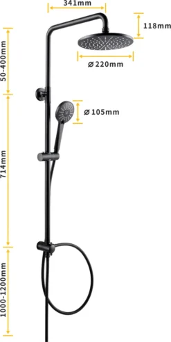 Duschsystem Trennbar, Schwarz , Badewannenarmatur Wasserfall ,Duscharmatur ,Dusche 2 Funktion Handbrause ,Edelstahl Duschstange ,Regendusche Für Bad/Badewanne,keinen Wasserhahn -Vidailo Verkaufe f000a02b718ab117ab0eb06a216999d2 1