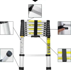 Wolketon 4.4M Alu Teleskopleiter, Multifunktionsleiter Schiebeleiter Hohe Sicherheit, Haushaltsleiter 150 Kg Belastbarkeit, Fuer Garten Innen Aussenbereich -Vidailo Verkaufe f04964922a21c0059ab5bb5c18901f80