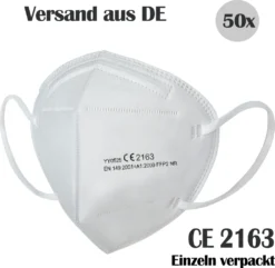 Atemschutzmaske FFP2 NR Maske - Schutzmaske 50 Stück WEIß