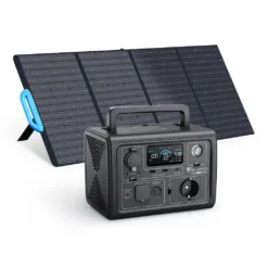 BLUETTI Solarspeicher EB3A Mit PV200 Solarpanel Enthalten, 268Wh Tragbares Stromerzeuger Mit 2*600W (1200W Überspannung) Wechselstromsteckdosen, LiFePO4 Batterie Backup Für Outdoor Camping, Van/RV Reisen, Notfall