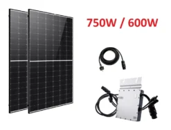 0% MwSt. Privat DE 750 W /600 W Balkonkraftwerk Photovoltaik Solaranlage Steckerfertig Hoymiles 600W Rahmen Schwarz