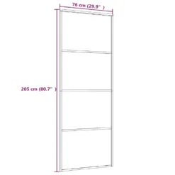 VidaXL Schiebetür Aluminium Und ESG Glas 76x205 Cm Schwarz -Vidailo Verkaufe f1bc39ef63c54e73cb885f84a0934186