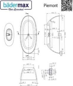 Freistehende Badewanne Mineralguss Weiß Glänzend Oval 180x80x60 -Vidailo Verkaufe f22ada4f8ca39be06c21cb96ab1da984