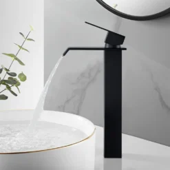 2x Badarmatur Schwarz Waschbecken Armatur Wasserfall Mischbatterie Waschtischarmatur Einhandmischer Schwarzer Wasserhahn Für Badzimmer Hoch -Vidailo Verkaufe f2a9ae1bb4b7aad87ce97177d6c7d2aa