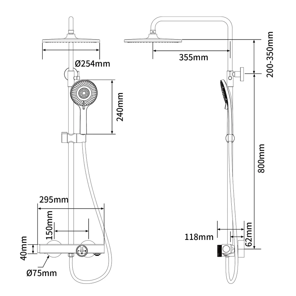 Duschsystem Mit Thermostat Schwarz 3 In 1 Duschset Mit Trennbar Badewannenarmatur Duscharmatur Aus Messing Duschset 3 Funktion Handbrause Überkopfbrause Duschstange Regendusche Für Bad 10 Duschsystem Mit Thermostat Schwarz 3 In 1 Duschset Mit Trennbar Badewannenarmatur Duscharmatur Aus Messing Duschset 3 Funktion Handbrause Überkopfbrause Duschstange Regendusche Für Bad – Bild 8