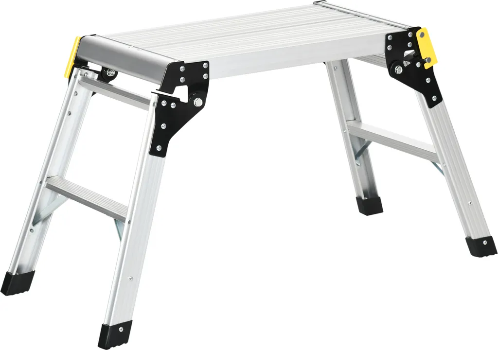 DURHAND Werkbank Klappstufen Klappbare Arbeitsplattform Rutschfester Werktisch Mit Sicherheitsriegel Bis 150 KG Aluminiumlegierung Stahl Silber 94 X 38,5 X 48cm 3 DURHAND Werkbank Klappstufen Klappbare Arbeitsplattform Rutschfester Werktisch Mit Sicherheitsriegel Bis 150 KG Aluminiumlegierung Stahl Silber 94 X 38,5 X 48cm