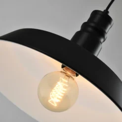 QUVIO Hängelampe Retro - Lampen - Deckenlampen - Beleuchtung - Deckenlampen - Küchenlampen - Lampe - Vintage - E27-Fassung - Mit 1 Licht - Für Den Innenbereich - Aluminium - D 36 Cm - Schwarz Und Weiß -Vidailo Verkaufe f42dc645573f80cb5d50819267a0d9da